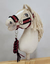 Super Hobby Horse - Hobby Horse A3 -riimu mustalla tekoturkiksella ja naruriimu musta-viininpunainen