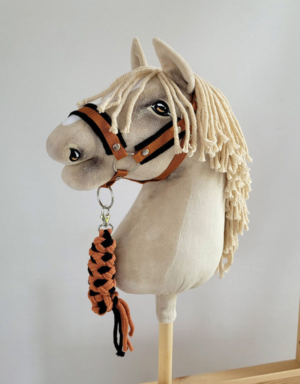 Super Hobby Horse - Hobby Horse A3 -riimu mustalla karvalla ja naruriimu musta-inkivääri