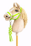 Super Hobby Horse - Hobby Horse riimu A3 valkoisella tekokarvalla + riimunnaru narusta neonvihreä/valkoinen