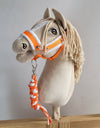 Super Hobby Horse - Hobby Horse A3 -riimu valkoisella tekoturkiksella ja naruriimu neonioranssi/valkoinen