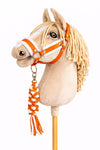 Super Hobby Horse - Hobby Horse A3 -riimu valkoisella tekoturkiksella ja naruriimu neonioranssi/valkoinen