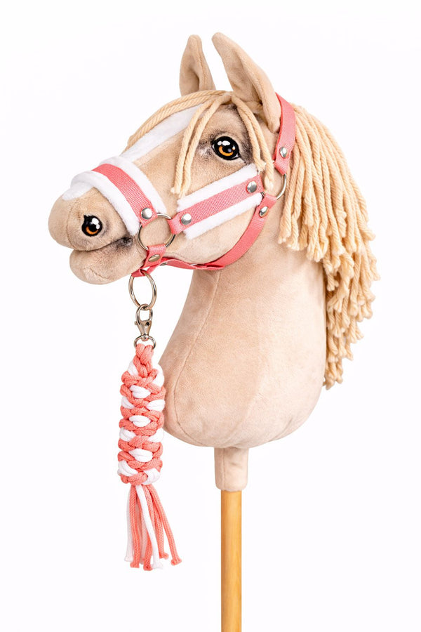 Super Hobby Horse - Hobby Horse -riimu A3 valkoisella tekoturkiksella ja naruriimu neonpinkki/valkoinen