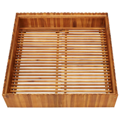 Korotettu kukkalaatikko 100x100x25 cm täysi akaasiapuu - Vuodevaatteet