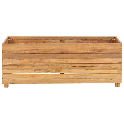 Korotettu kukkalaatikko 100x40x38 cm kierrätetty tiikki/teräs - Vuodevaatteet