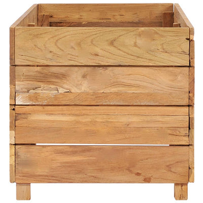 Korotettu kukkalaatikko 100x40x38 cm kierrätetty tiikki/teräs - Vuodevaatteet