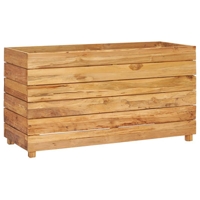 Korotettu kukkalaatikko 100x40x55 cm kierrätetty tiikki/teräs - Vuodevaatteet