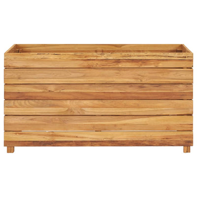 Korotettu kukkalaatikko 100x40x55 cm kierrätetty tiikki/teräs - Vuodevaatteet
