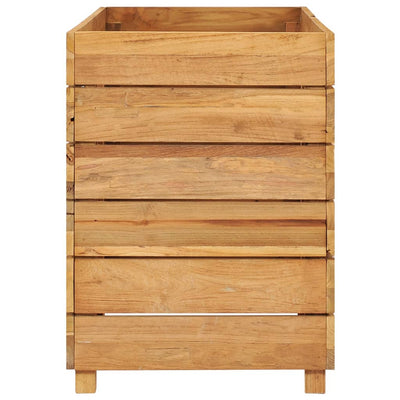 Korotettu kukkalaatikko 100x40x55 cm kierrätetty tiikki/teräs - Vuodevaatteet