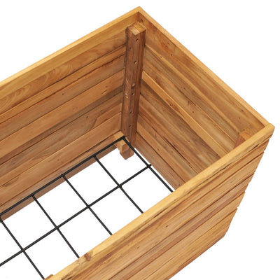Korotettu kukkalaatikko 100x40x55 cm kierrätetty tiikki/teräs - Vuodevaatteet