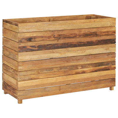 Korotettu kukkalaatikko 100x40x72 cm kierrätetty tiikki/teräs - Vuodevaatteet