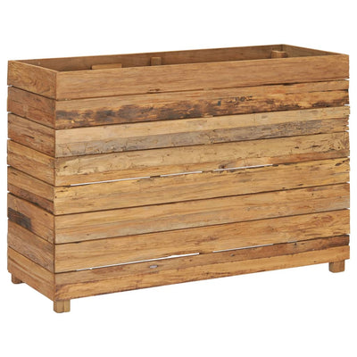Korotettu kukkalaatikko 100x40x72 cm kierrätetty tiikki/teräs - Vuodevaatteet