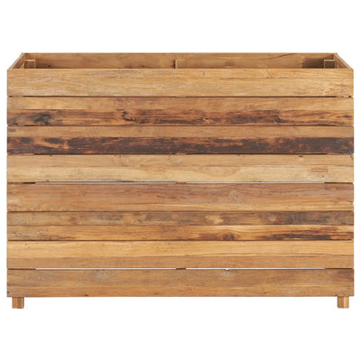 Korotettu kukkalaatikko 100x40x72 cm kierrätetty tiikki/teräs - Vuodevaatteet