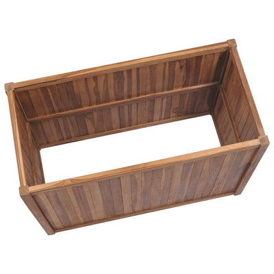 Korotettu kukkalaatikko 100x50x50 cm täysi tiikki - Vuodevaatteet