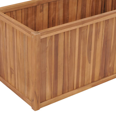 Korotettu kukkalaatikko 100x50x50 cm täysi tiikki - Vuodevaatteet