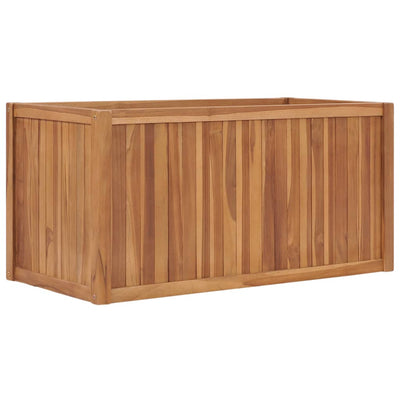 Korotettu kukkalaatikko 100x50x50 cm täysi tiikki - Vuodevaatteet