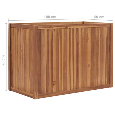 Korotettu kukkalaatikko 100x50x70 cm täysi tiikki - Vuodevaatteet