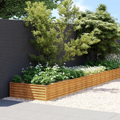 Korotettu kukkalaatikko 1150x100x36 cm Corten teräs - Vuodevaatteet