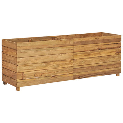 Korotettu kukkalaatikko 150x40x55 cm kierrätetty tiikki/teräs - Vuodevaatteet