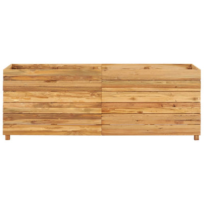 Korotettu kukkalaatikko 150x40x55 cm kierrätetty tiikki/teräs - Vuodevaatteet