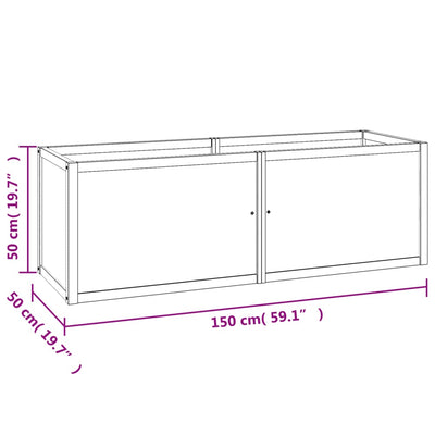 Korotettu kukkalaatikko 150x50x50 cm täysi tiikki - Vuodevaatteet