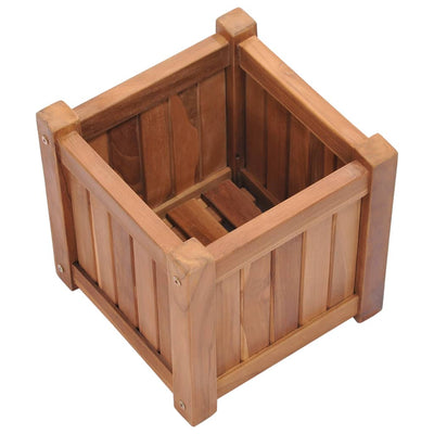 Korotettu kukkalaatikko 30x30x30 cm täysi tiikki - Vuodevaatteet