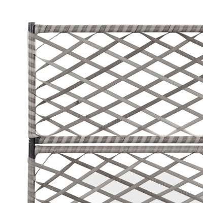 Korotettu kukkalaatikko 3ruukkua 83x30x130cm polyrottinki harm. - Vuodevaatteet