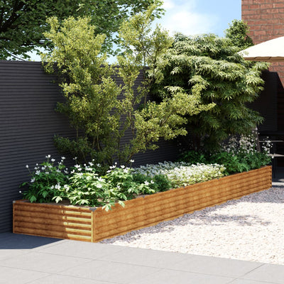 Korotettu kukkalaatikko 482x100x36 cm Corten teräs - Vuodevaatteet