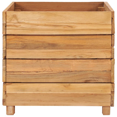 Korotettu kukkalaatikko 50x40x38 cm kierrätetty tiikki ja teräs - Vuodevaatteet