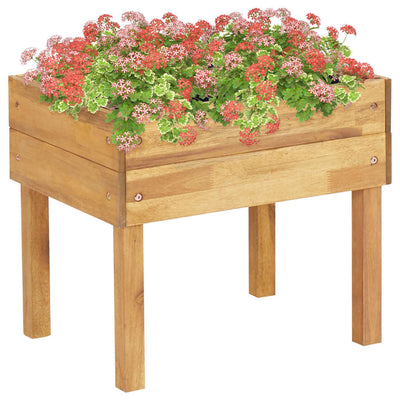 Korotettu kukkalaatikko 50x40x45 cm täysi akaasiapuu - Vuodevaatteet