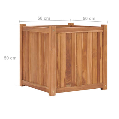 Korotettu kukkalaatikko 50x50x50 cm täysi tiikki - Vuodevaatteet