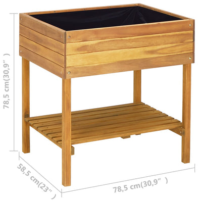 Korotettu kukkalaatikko 78,5x58,5x78,5 cm täysi akaasiapuu - Vuodevaatteet