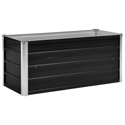 Korotettu kukkalaatikko antrasiitti 100x40x45 cm galv. teräs - Vuodevaatteet