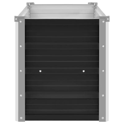 Korotettu kukkalaatikko antrasiitti 100x40x45 cm galv. teräs - Vuodevaatteet