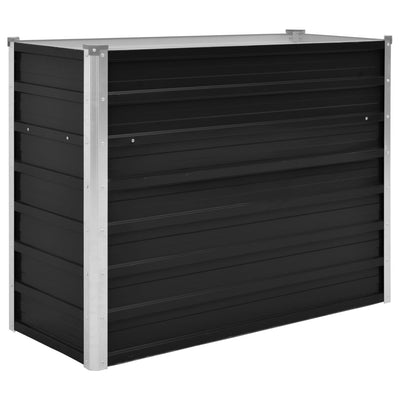 Korotettu kukkalaatikko antrasiitti 100x40x77 cm galv. teräs - Vuodevaatteet