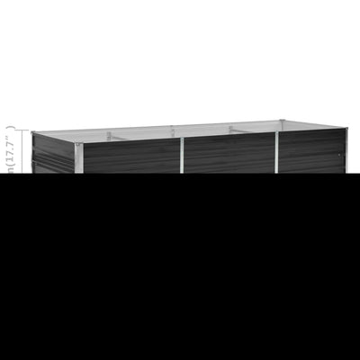 Korotettu kukkalaatikko antrasiitti 240x80x45 cm galv. teräs - Vuodevaatteet