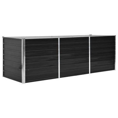 Korotettu kukkalaatikko antrasiitti 240x80x77 cm galv. teräs - Vuodevaatteet