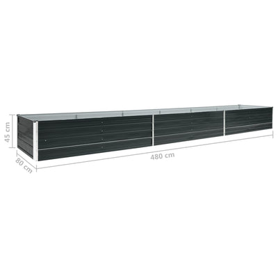 Korotettu kukkalaatikko galv. teräs 480x80x45 cm antrasiitti - Vuodevaatteet