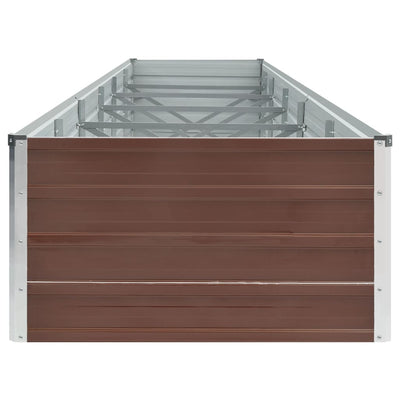 Korotettu kukkalaatikko galv. teräs 480x80x45 cm ruskea - Vuodevaatteet