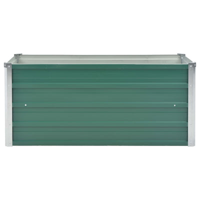 Korotettu kukkalaatikko galvanoitu teräs 100x40x45 cm vihreä - Vuodevaatteet