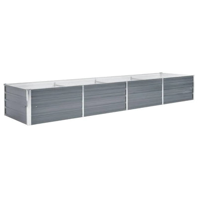 Korotettu kukkalaatikko galvanoitu teräs 320x80x45 cm harmaa - Vuodevaatteet