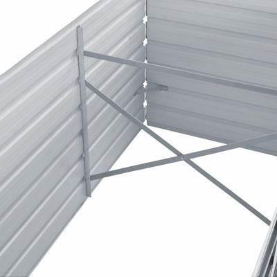 Korotettu kukkalaatikko galvanoitu teräs 320x80x77 cm harmaa - Vuodevaatteet