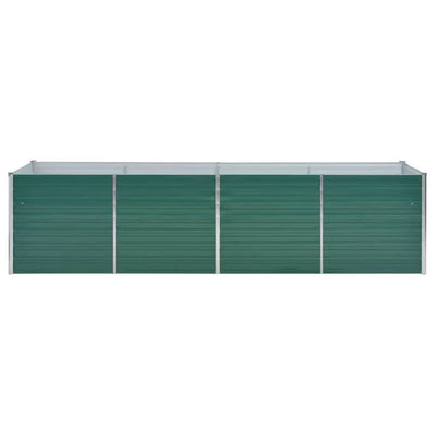 Korotettu kukkalaatikko galvanoitu teräs 320x80x77 cm vihreä - Vuodevaatteet