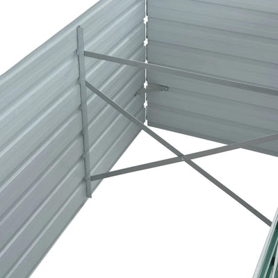Korotettu kukkalaatikko galvanoitu teräs 320x80x77 cm vihreä - Vuodevaatteet