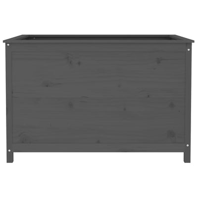 Korotettu kukkalaatikko harmaa 119,5x82,5x78 cm täysi mänty - Vuodevaatteet