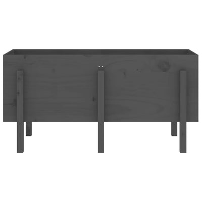 Korotettu kukkalaatikko harmaa 121x50x57 cm täysi mänty - Vuodevaatteet