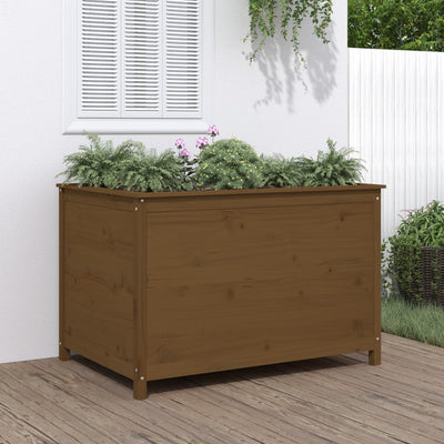 Korotettu kukkalaatikko hunajanrus 119,5x82,5x78 cm täysi mänty - Vuodevaatteet