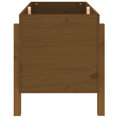 Korotettu kukkalaatikko hunajanruskea 101x50x57 cm täysi mänty - Vuodevaatteet