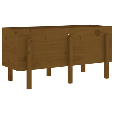 Korotettu kukkalaatikko hunajanruskea 121x50x57 cm täysi mänty - Vuodevaatteet