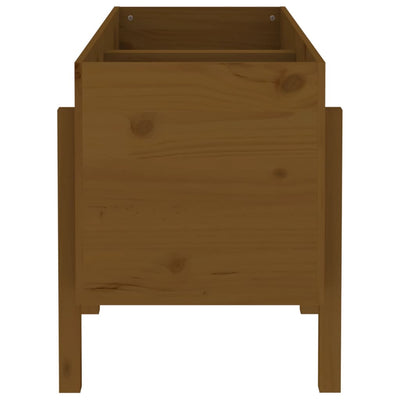 Korotettu kukkalaatikko hunajanruskea 121x50x57 cm täysi mänty - Vuodevaatteet