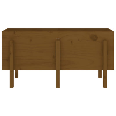 Korotettu kukkalaatikko hunajanruskea 121x50x57 cm täysi mänty - Vuodevaatteet